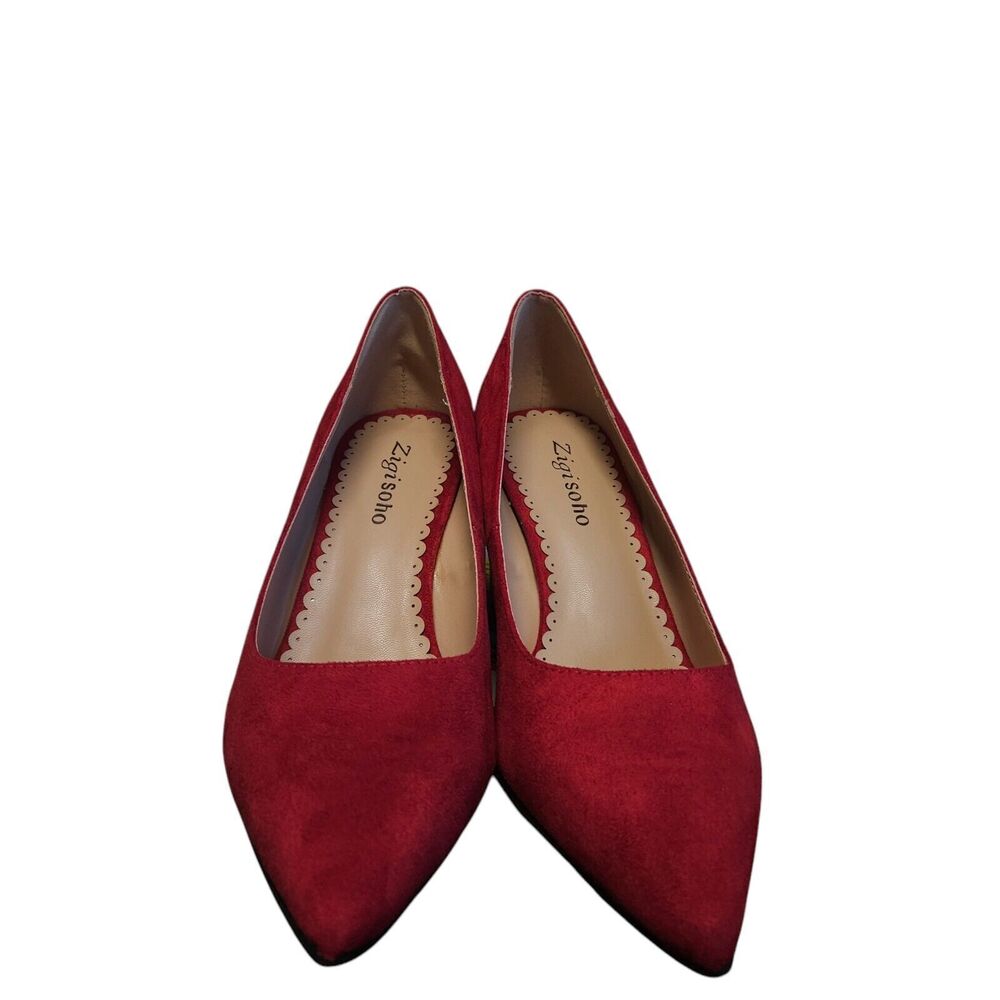 Zigi Soho Womens Slip-on Pointed Toe Block Heel Royal Red Pumps NIB Sz 7.5
